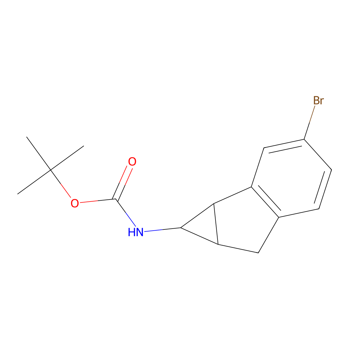 tert-butyl N-{3-bromo-1H,1aH,6H,6aH-cyclopropa[a]inden-1-yl}carbamate molecular structure, CAS 2680763-18-0