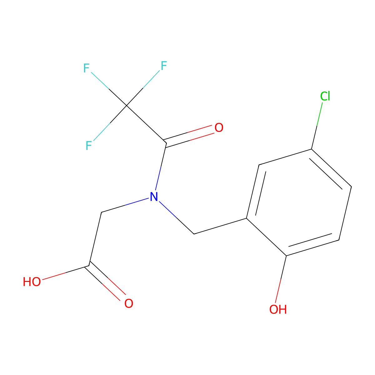 2-{N-[(5-chloro-2-hydroxyphenyl)methyl]-2,2,2-trifluoroacetamido}acetic acid molecular structure, CAS 2680763-23-7
