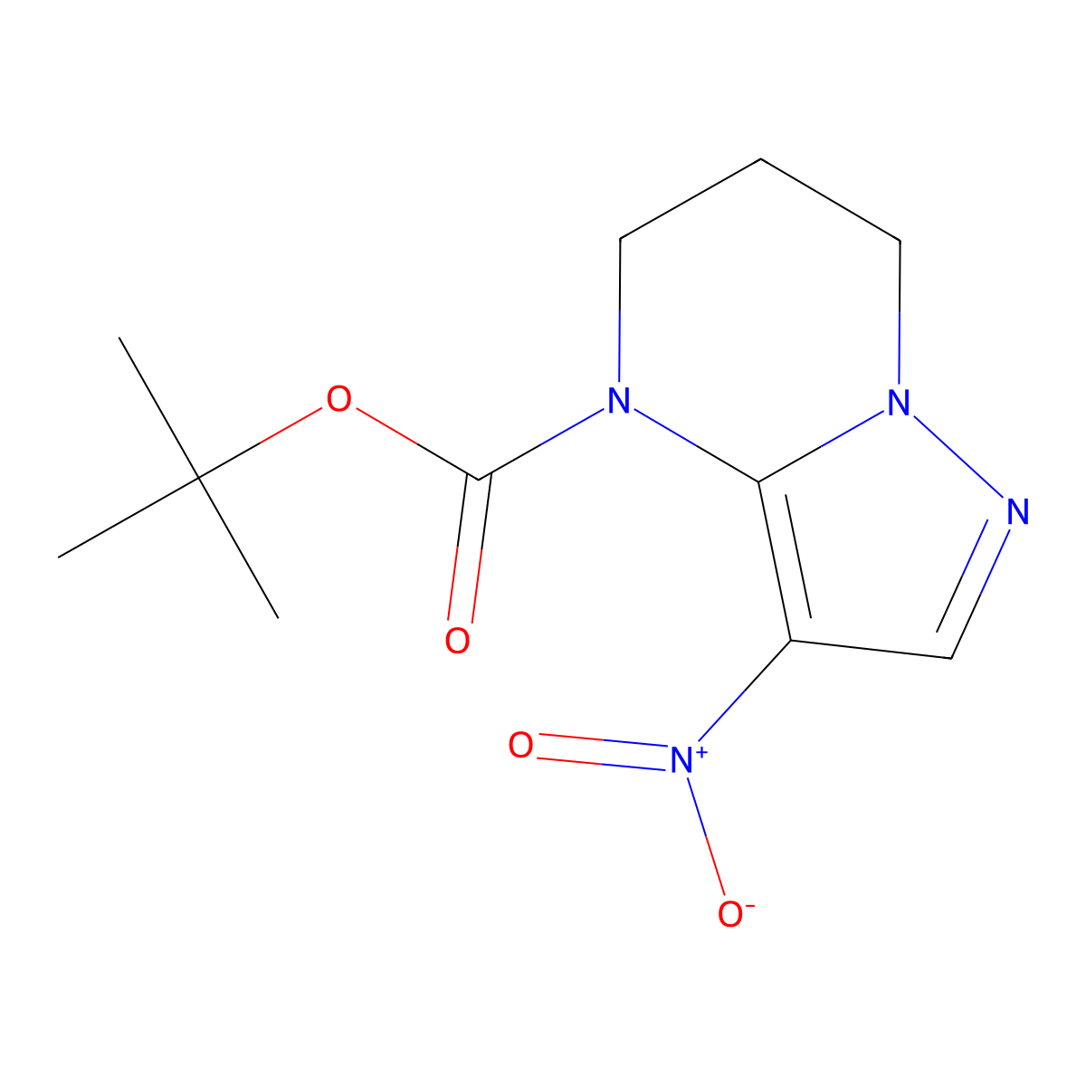 tert-butyl 3-nitro-4H,5H,6H,7H-pyrazolo[1,5-a]pyrimidine-4-carboxylate molecular structure, CAS 2680763-49-7