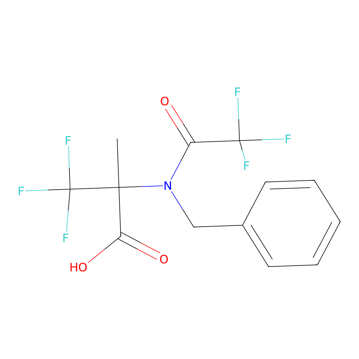 2-(N-benzyl-2,2,2-trifluoroacetamido)-3,3,3-trifluoro-2-methylpropanoic acid molecular structure, CAS 2680763-55-5