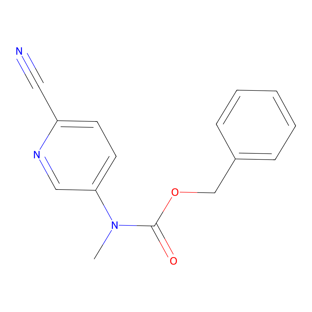 benzyl N-(6-cyanopyridin-3-yl)-N-methylcarbamate molecular structure, CAS 2680763-56-6