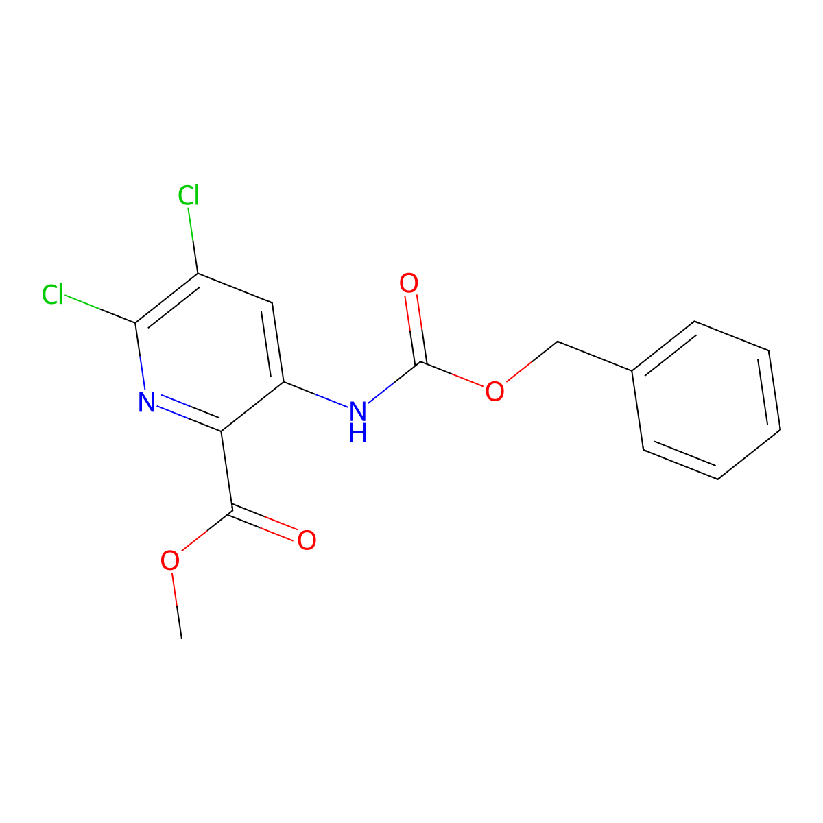 Methyl 3-{[(benzyloxy)carbonyl]amino}-5,6-dichloropyridine-2-carboxylate molecular structure, CAS 2680763-59-9