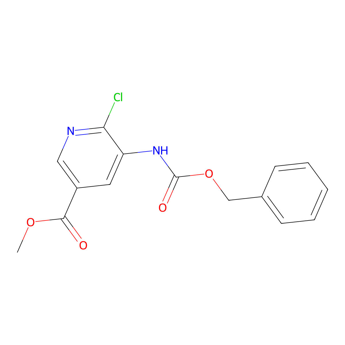 Methyl 5-{[(benzyloxy)carbonyl]amino}-6-chloropyridine-3-carboxylate molecular structure, CAS 2680763-63-5