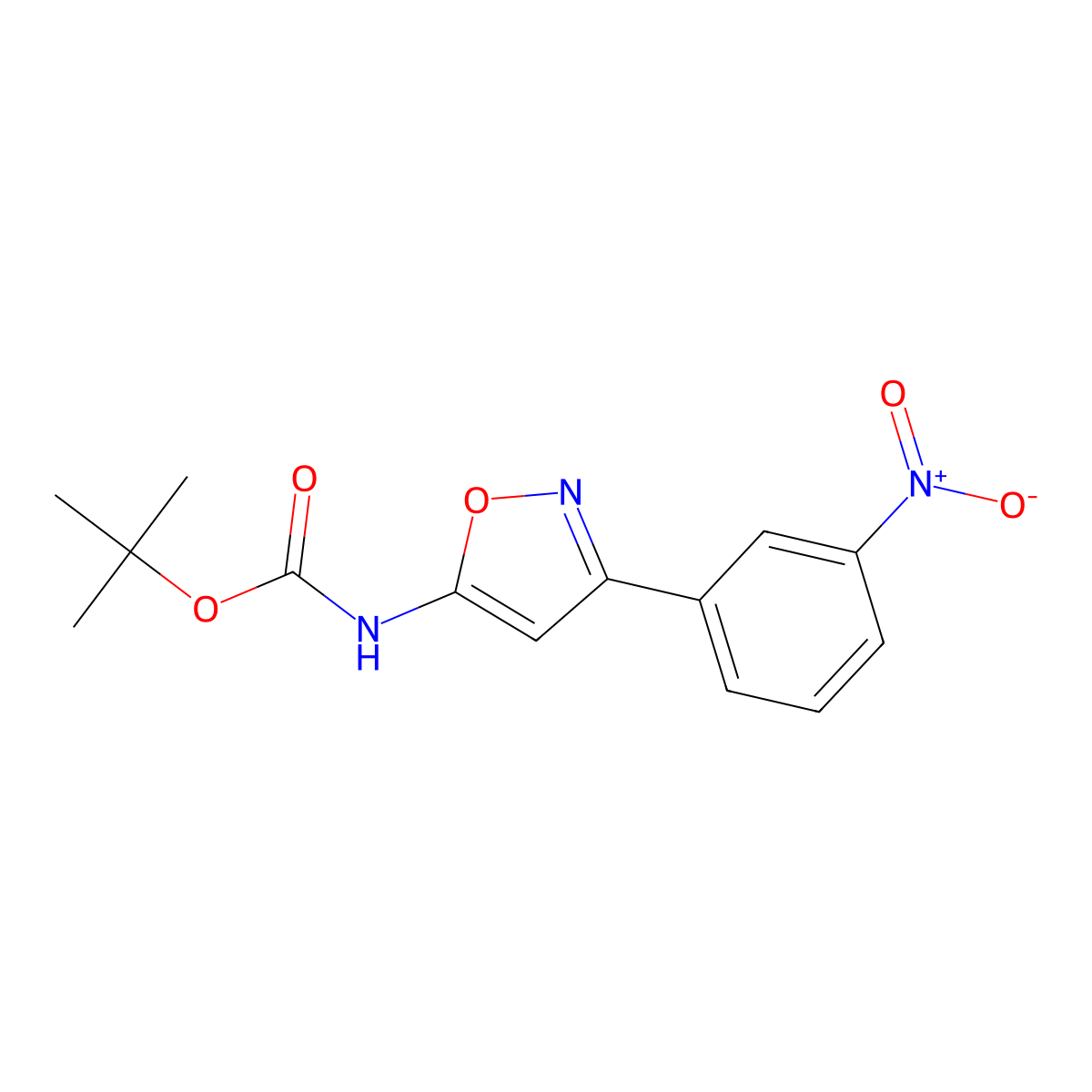 tert-butyl N-[3-(3-nitrophenyl)-1,2-oxazol-5-yl]carbamate molecular structure, CAS 2680763-66-8
