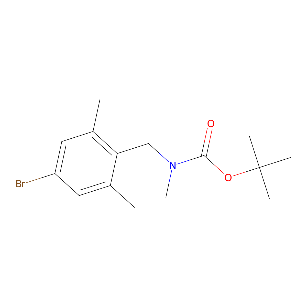 tert-butyl N-[(4-bromo-2,6-dimethylphenyl)methyl]-N-methylcarbamate molecular structure, CAS 2680763-76-0