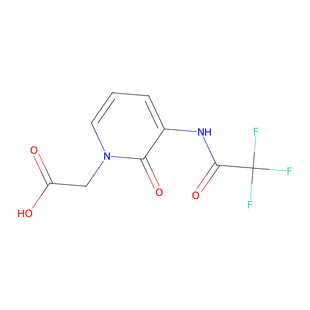 2-[2-Oxo-3-(2,2,2-trifluoroacetamido)-1,2-dihydropyridin-1-yl]acetic acid molecular structure, CAS 2680763-79-3