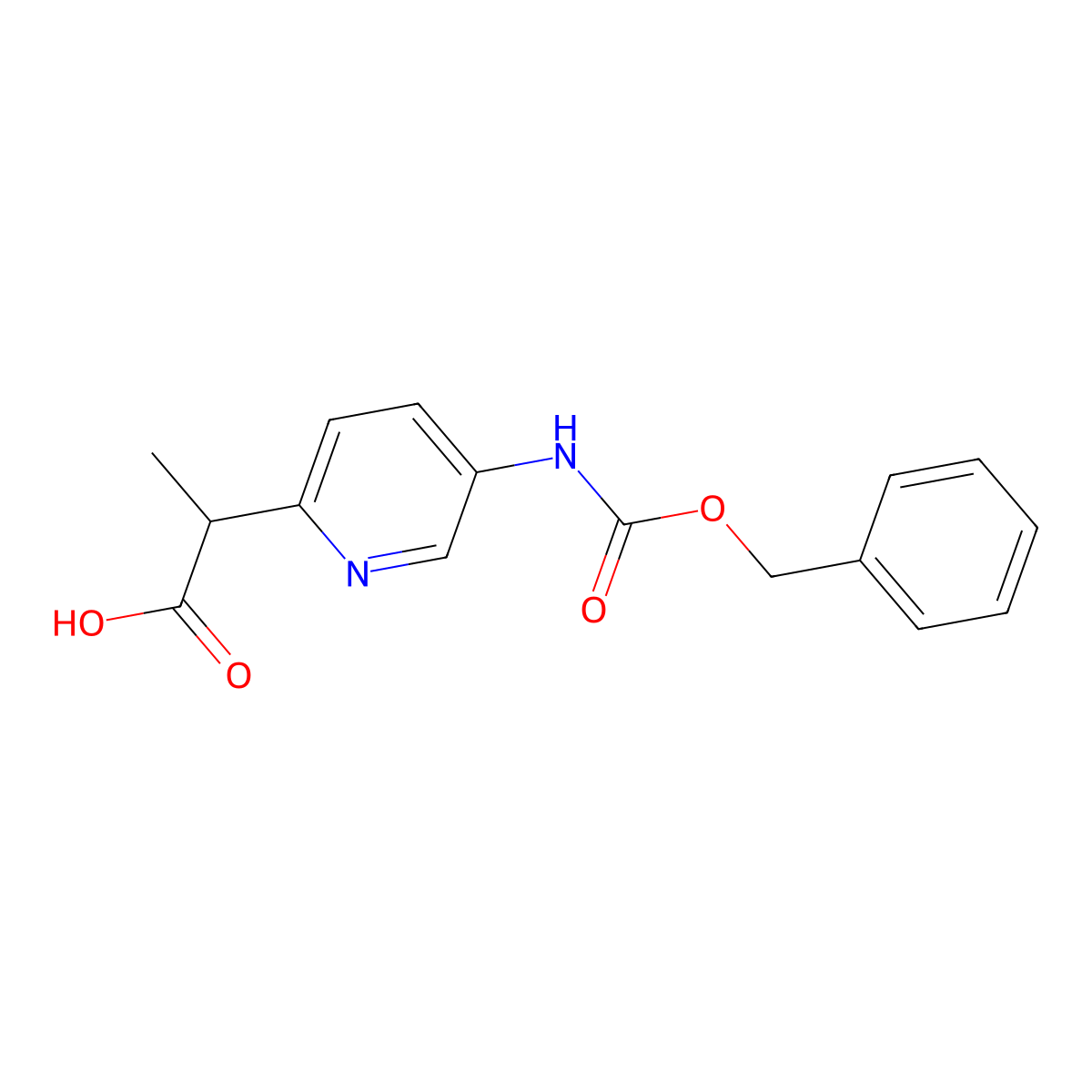 2-(5-{[(Benzyloxy)carbonyl]amino}pyridin-2-yl)propanoic acid molecular structure, CAS 2680763-80-6