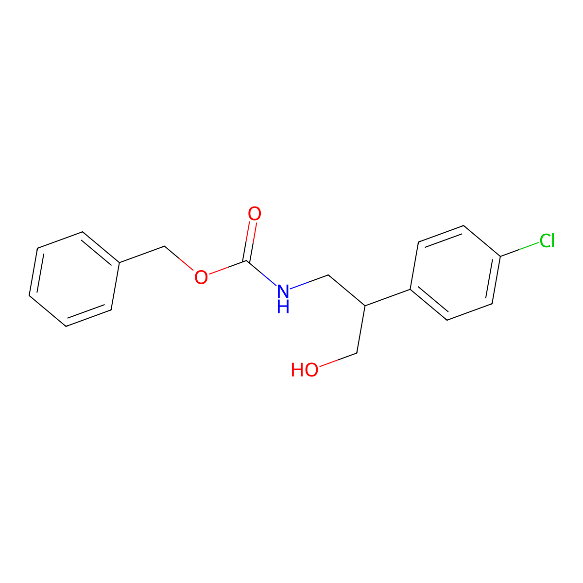benzyl N-[2-(4-chlorophenyl)-3-hydroxypropyl]carbamate molecular structure, CAS 2680763-89-5