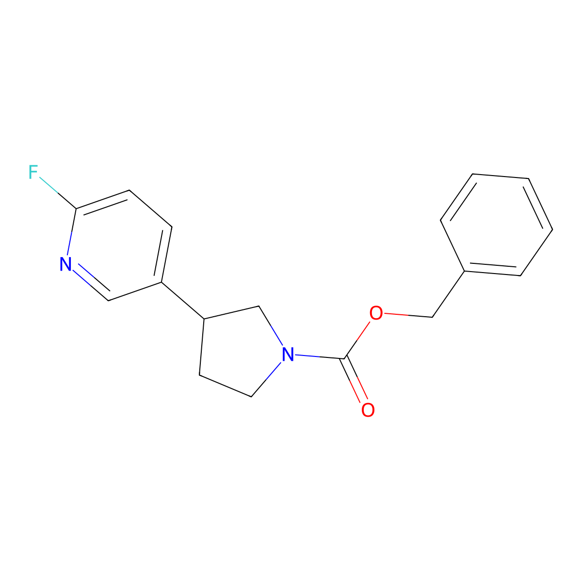 Benzyl 3-(6-fluoropyridin-3-yl)pyrrolidine-1-carboxylate molecular structure, CAS 2680763-90-8