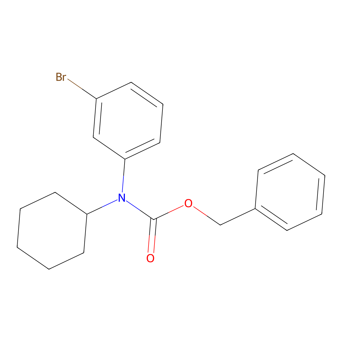 benzyl N-(3-bromophenyl)-N-cyclohexylcarbamate molecular structure, CAS 2680763-99-7