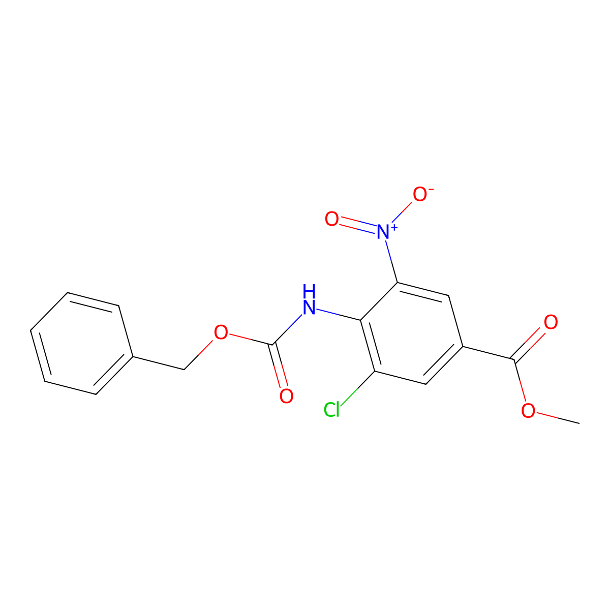 Methyl 4-{[(benzyloxy)carbonyl]amino}-3-chloro-5-nitrobenzoate molecular structure, CAS 2680764-01-4