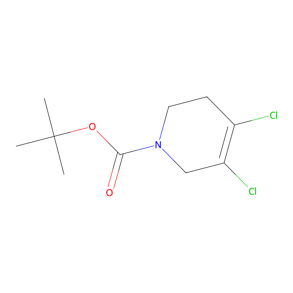 Tert-butyl 4,5-dichloro-1,2,3,6-tetrahydropyridine-1-carboxylate molecular structure, CAS 2680764-06-9