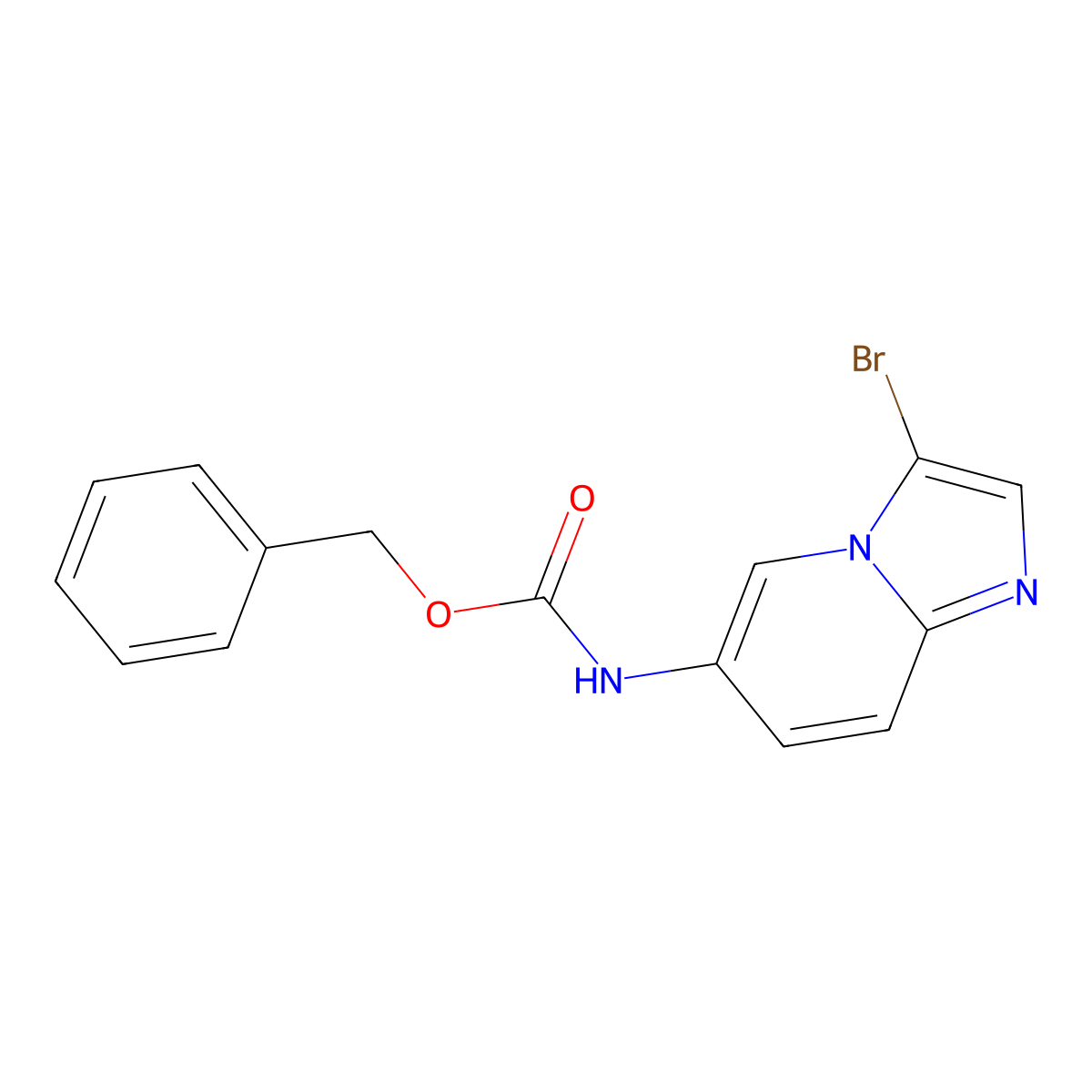 benzyl N-{3-bromoimidazo[1,2-a]pyridin-6-yl}carbamate molecular structure, CAS 2680764-14-9