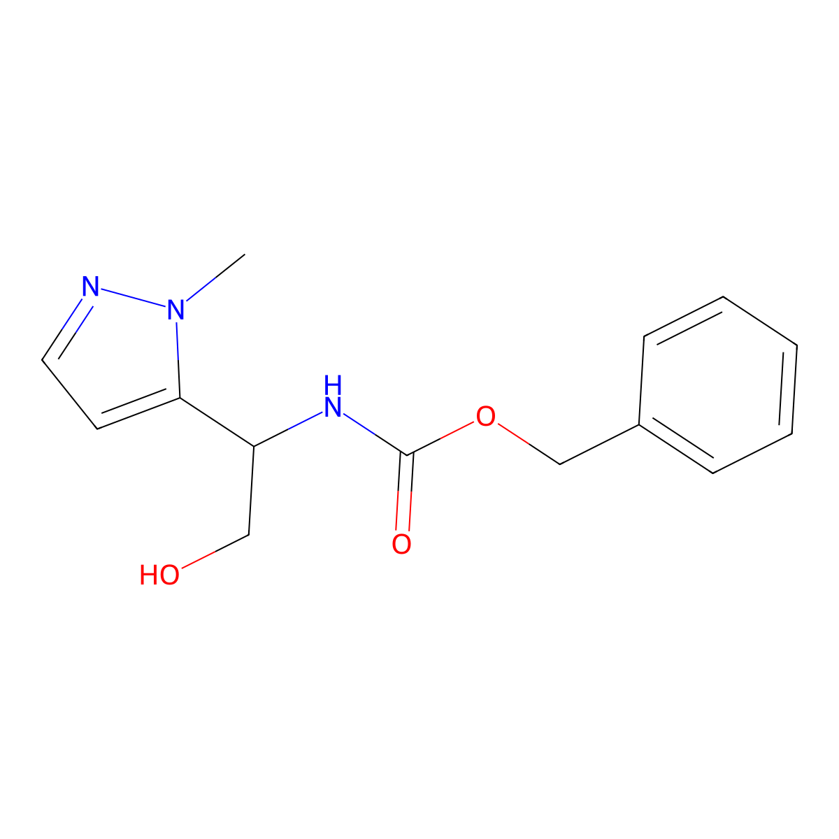 benzyl N-[2-hydroxy-1-(1-methyl-1H-pyrazol-5-yl)ethyl]carbamate molecular structure, CAS 2680764-22-9