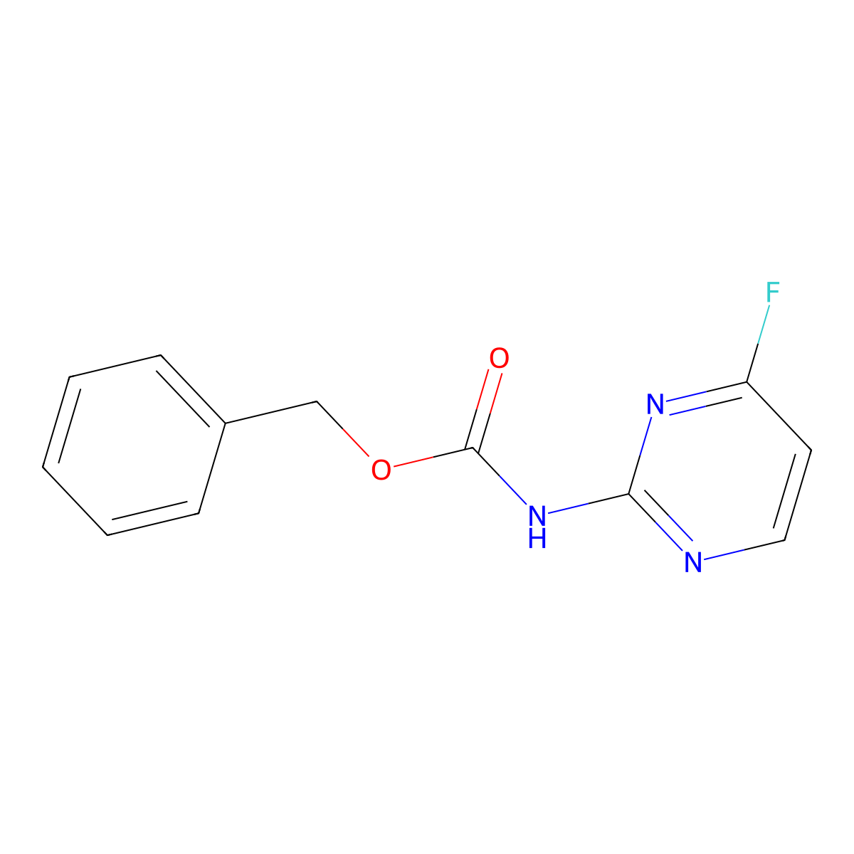 benzyl N-(4-fluoropyrimidin-2-yl)carbamate molecular structure, CAS 2680764-25-2