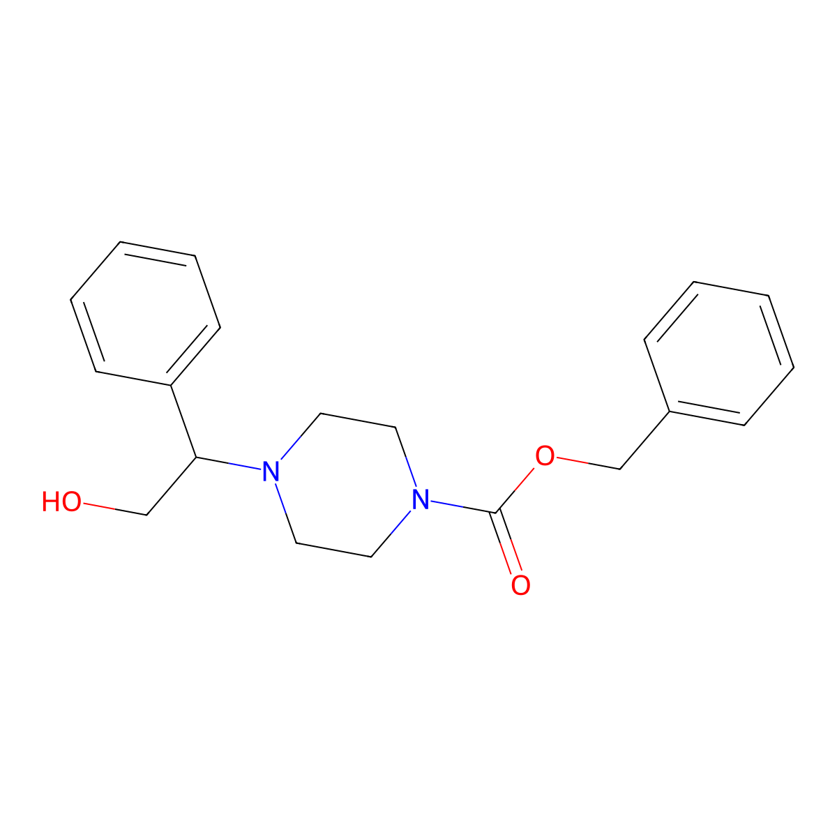 Benzyl 4-(2-hydroxy-1-phenylethyl)piperazine-1-carboxylate molecular structure, CAS 2680764-27-4