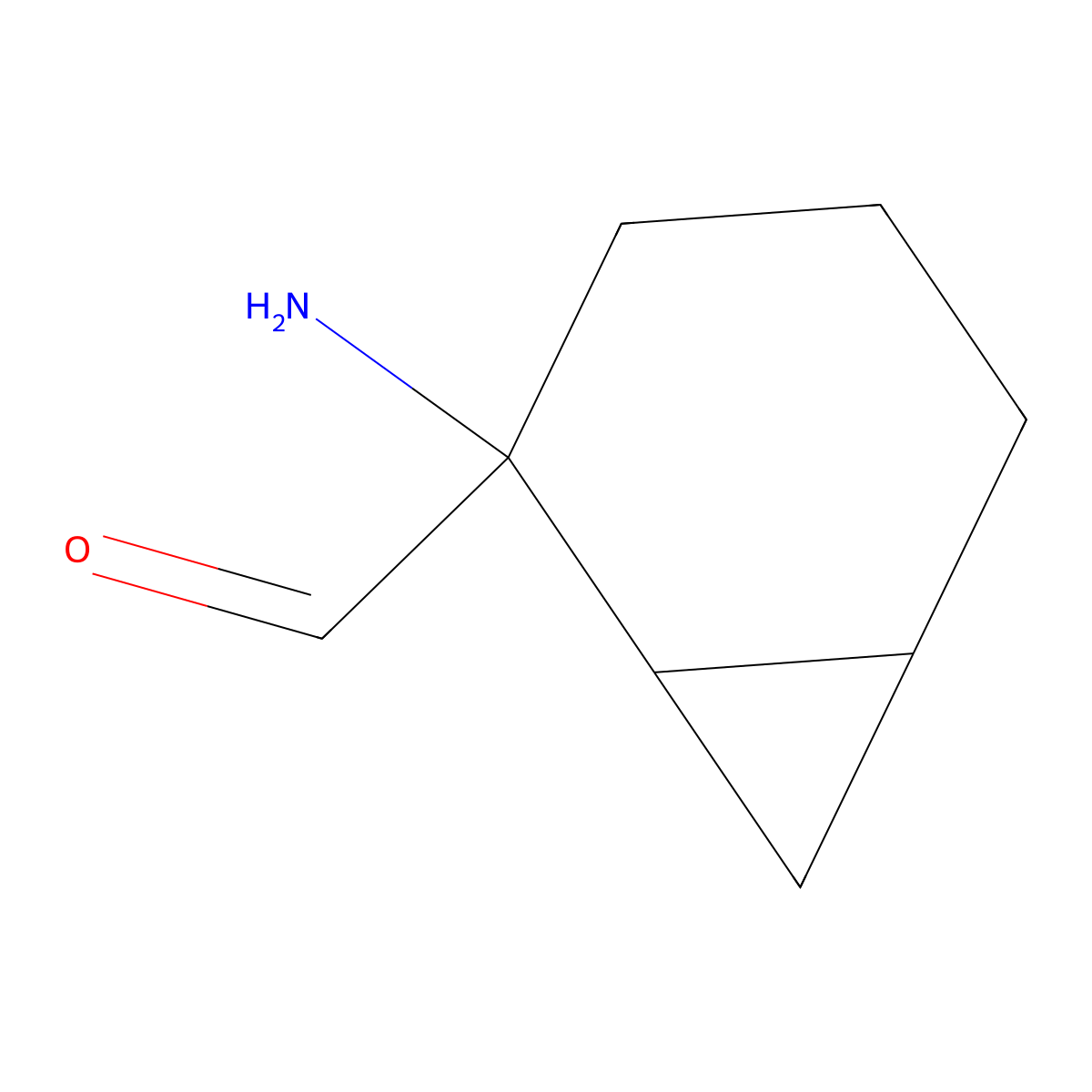 2-Aminobicyclo[4.1.0]heptane-2-carbaldehyde molecular structure, CAS 2680764-31-0