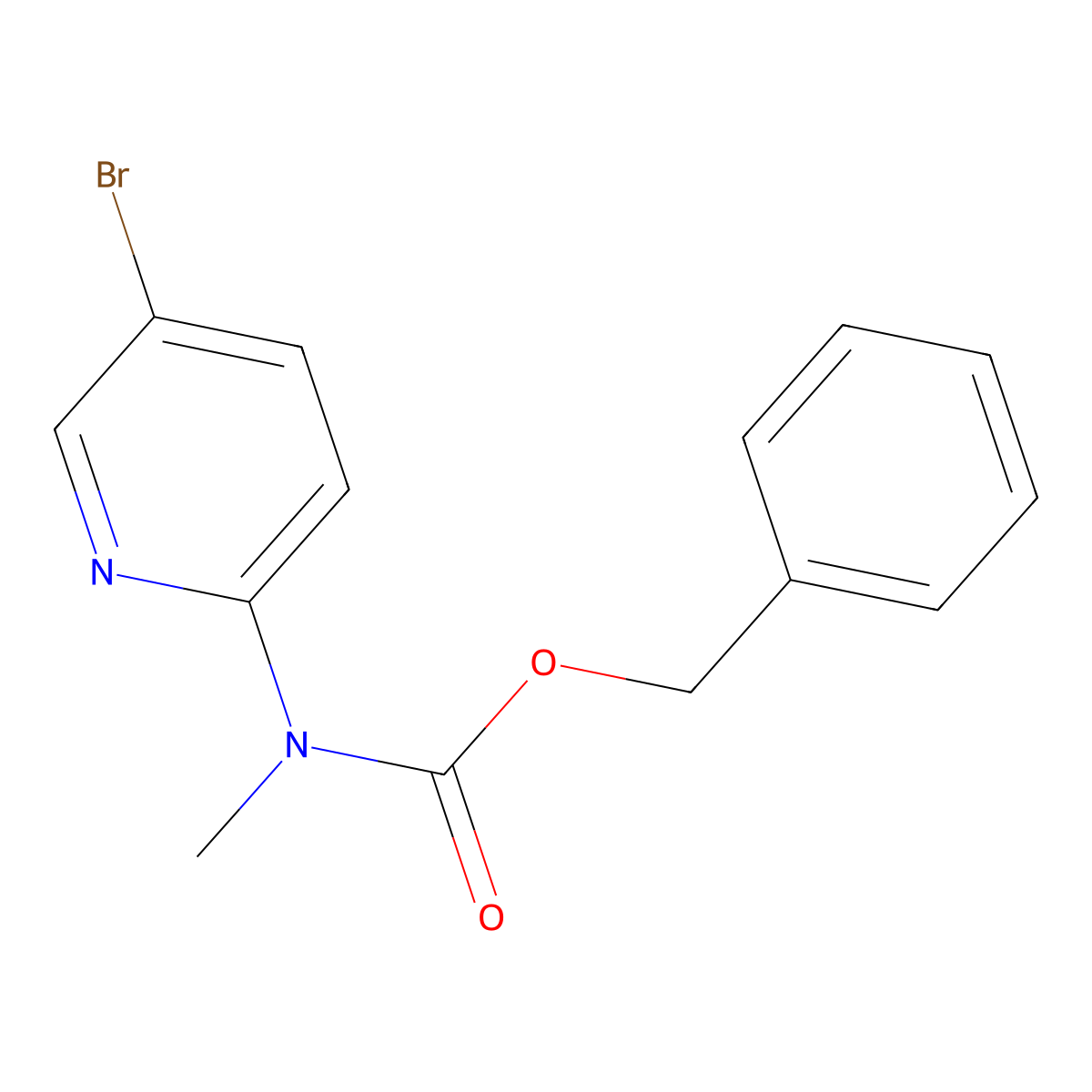 benzyl N-(5-bromopyridin-2-yl)-N-methylcarbamate molecular structure, CAS 2680764-43-4
