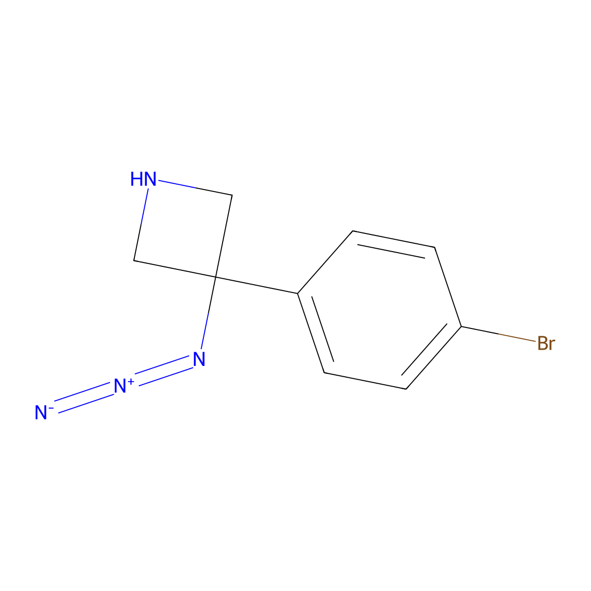 3-Azido-3-(4-bromophenyl)azetidine molecular structure, CAS 2680764-47-8
