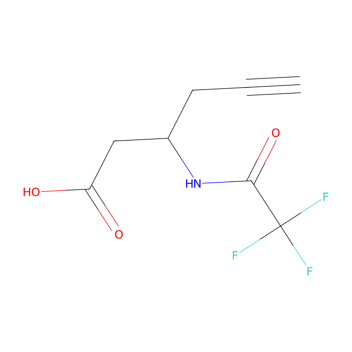 3-(2,2,2-Trifluoroacetamido)hex-5-ynoic acid molecular structure, CAS 2680764-48-9