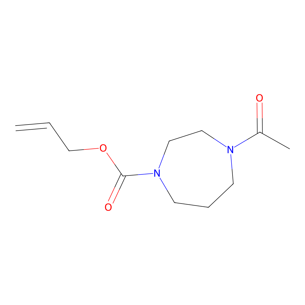 Prop-2-en-1-yl 4-acetyl-1,4-diazepane-1-carboxylate molecular structure, CAS 2680764-49-0
