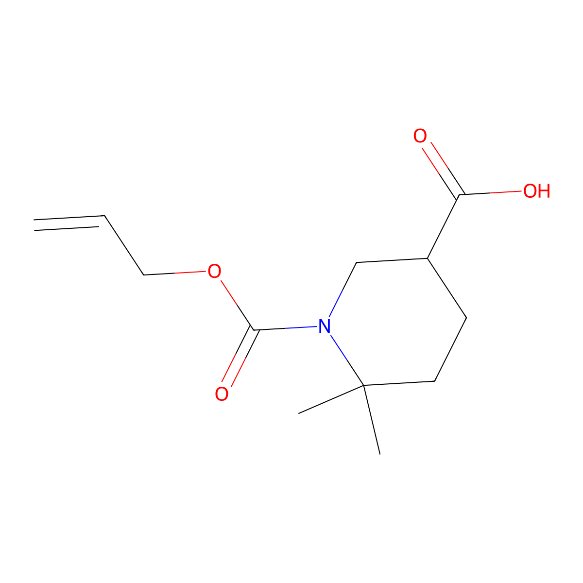 6,6-Dimethyl-1-[(prop-2-en-1-yloxy)carbonyl]piperidine-3-carboxylic acid molecular structure, CAS 2680764-51-4