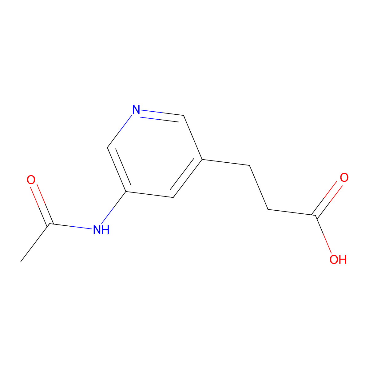 3-(5-Acetamidopyridin-3-yl)propanoic acid molecular structure, CAS 2680764-54-7