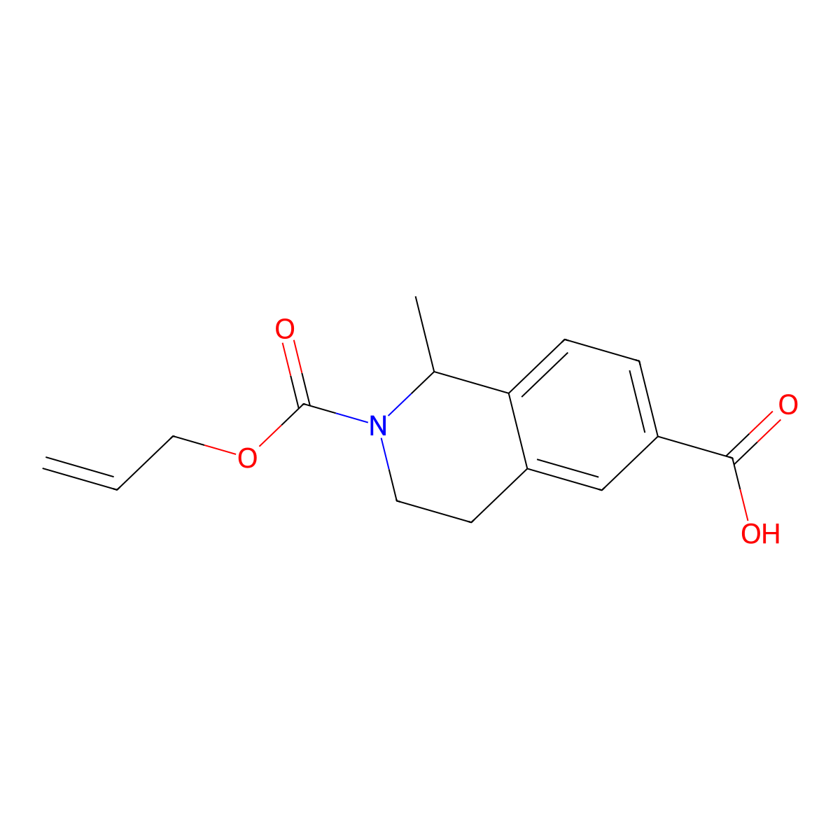 1-Methyl-2-[(prop-2-en-1-yloxy)carbonyl]-1,2,3,4-tetrahydroisoquinoline-6-carboxylic acid molecular structure, CAS 2680764-55-8