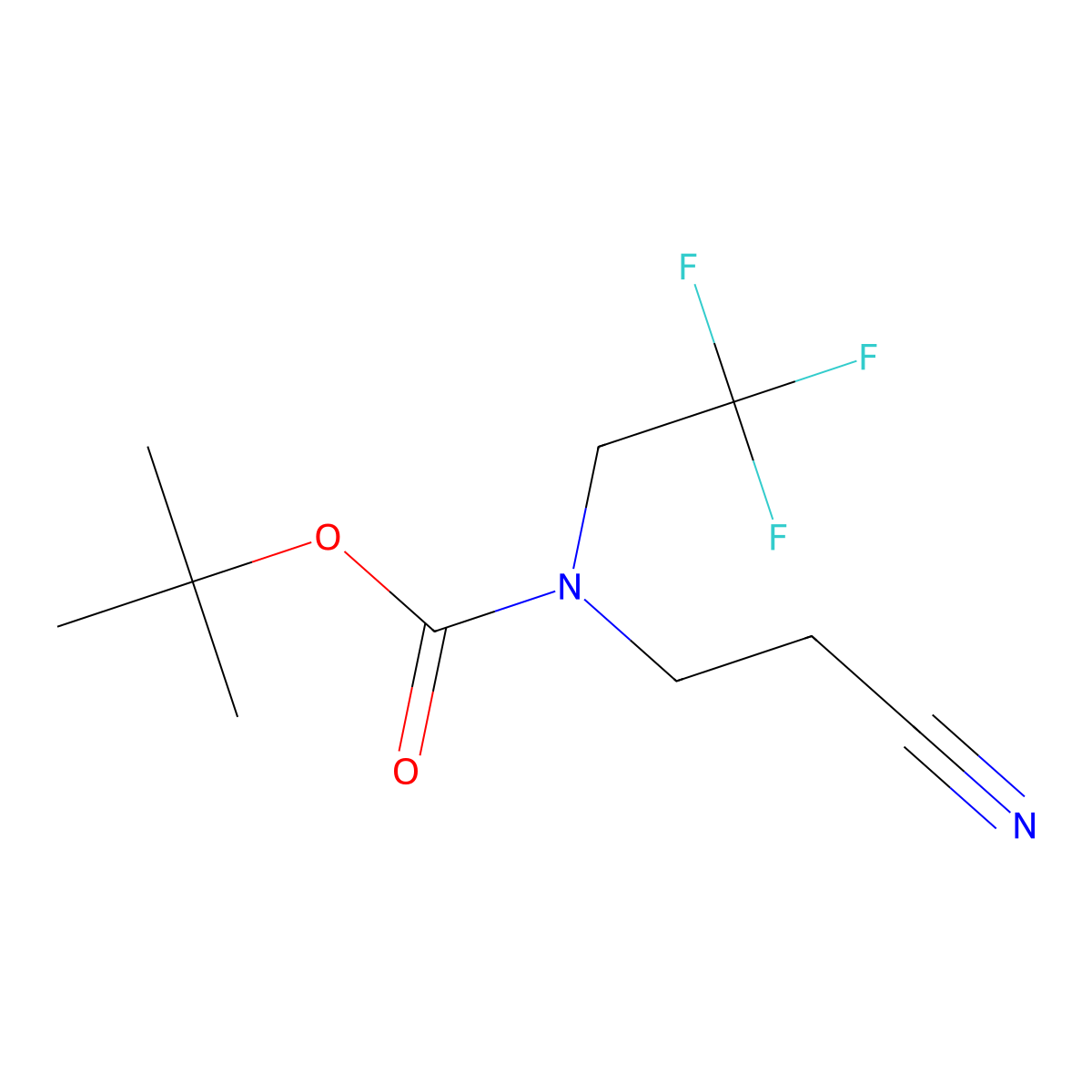 tert-butyl N-(2-cyanoethyl)-N-(2,2,2-trifluoroethyl)carbamate molecular structure, CAS 2680764-60-5