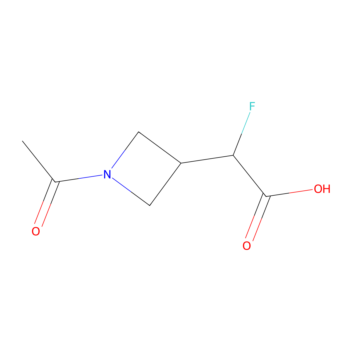 2-(1-Acetylazetidin-3-yl)-2-fluoroacetic acid molecular structure, CAS 2680764-63-8