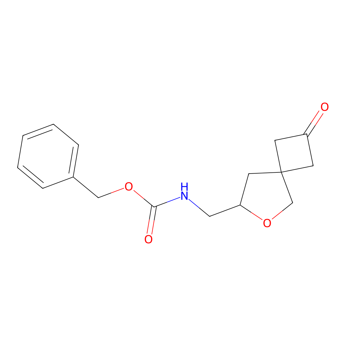 benzyl N-({2-oxo-6-oxaspiro[3.4]octan-7-yl}methyl)carbamate molecular structure, CAS 2680764-64-9