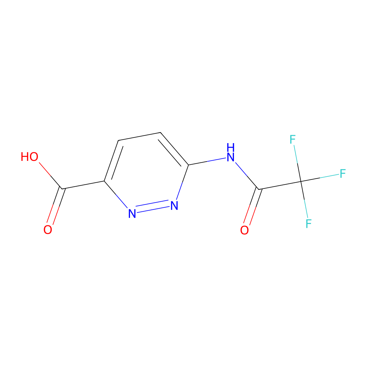 6-(2,2,2-Trifluoroacetamido)pyridazine-3-carboxylic acid molecular structure, CAS 2680764-66-1