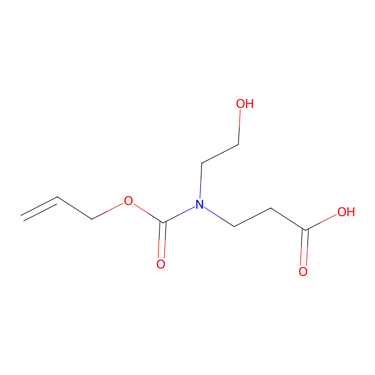 3-[(2-Hydroxyethyl)[(prop-2-en-1-yloxy)carbonyl]amino]propanoic acid molecular structure, CAS 2680764-75-2