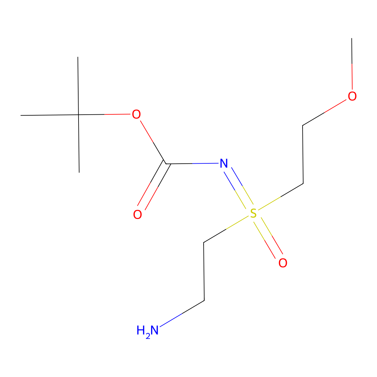 tert-butyl N-[(2-aminoethyl)(2-methoxyethyl)oxo-lambda6-sulfanylidene]carbamate molecular structure, CAS 2680764-81-0