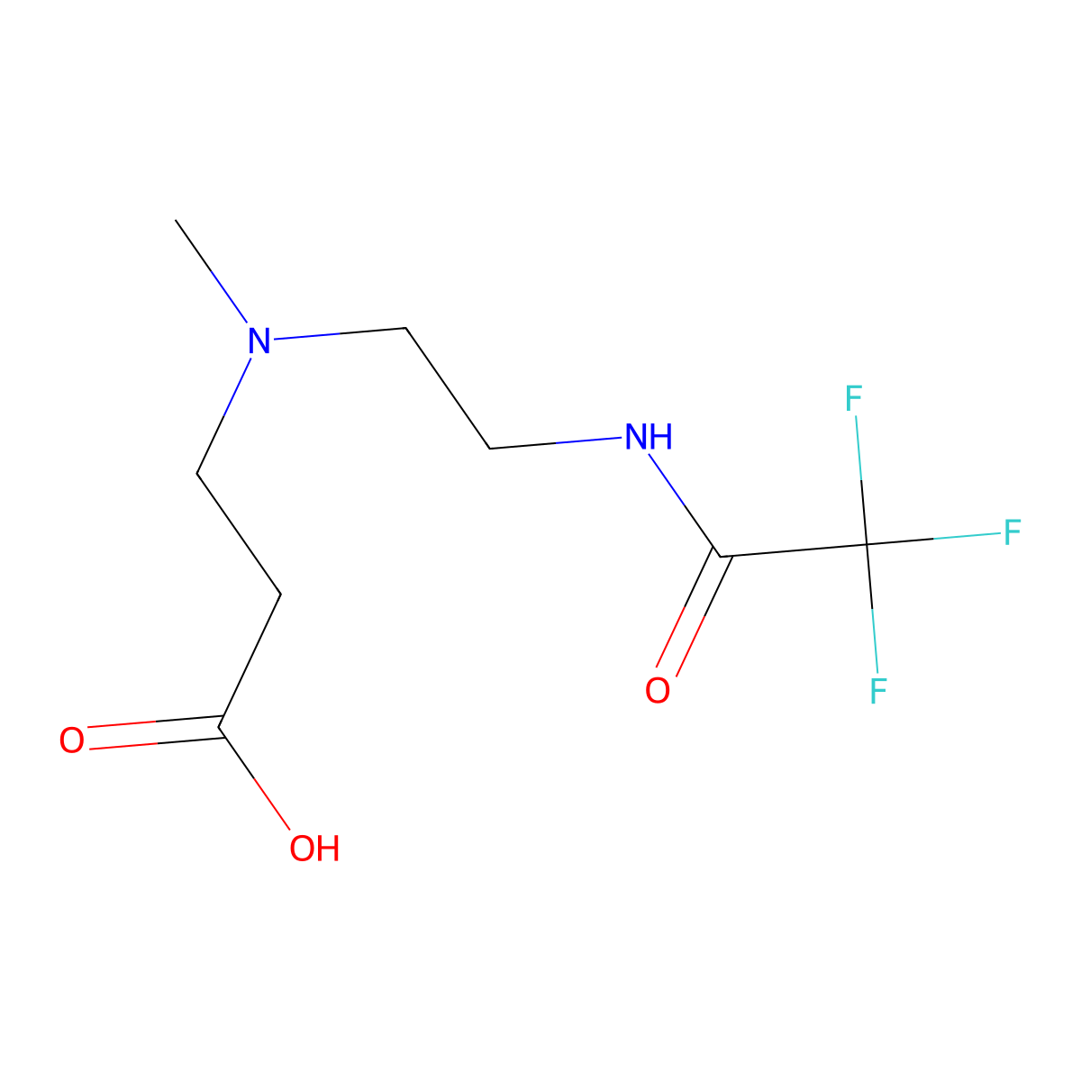 3-{Methyl[2-(2,2,2-trifluoroacetamido)ethyl]amino}propanoic acid molecular structure, CAS 2680764-90-1