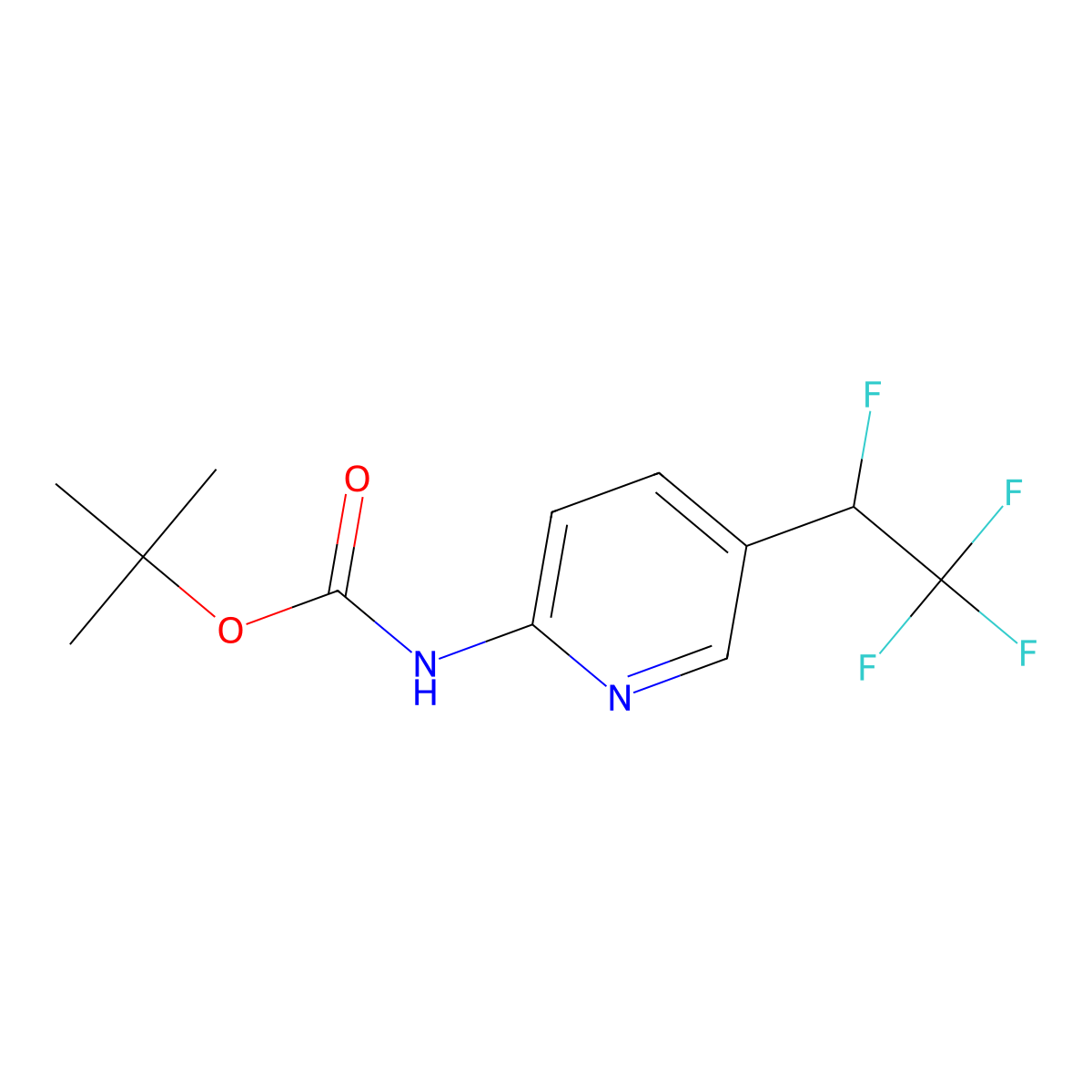 tert-butyl N-[5-(1,2,2,2-tetrafluoroethyl)pyridin-2-yl]carbamate molecular structure, CAS 2680764-96-7