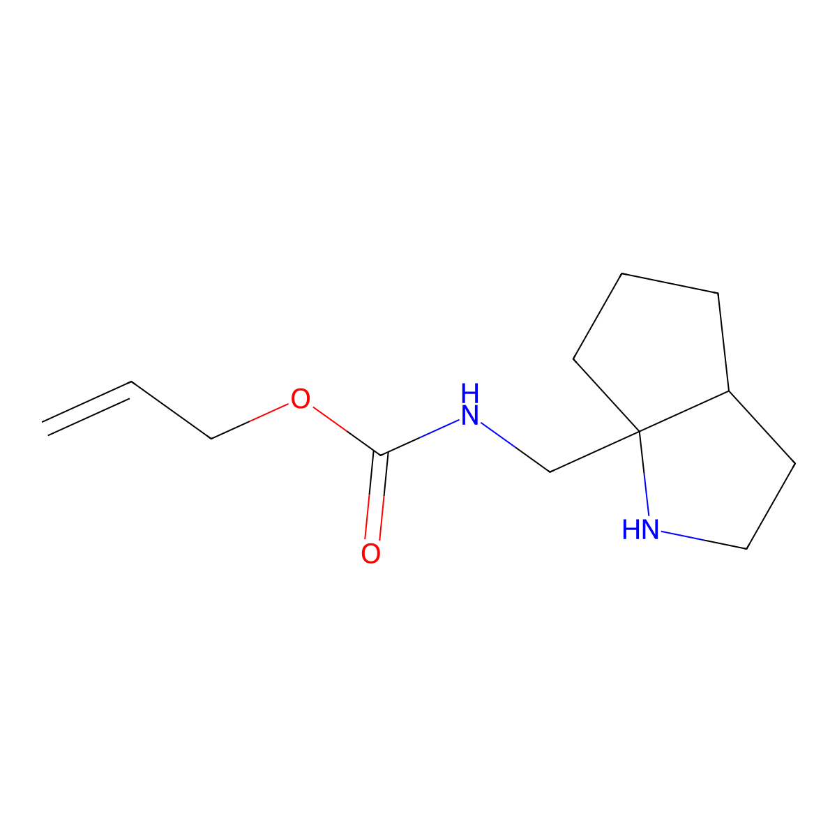 prop-2-en-1-yl N-({octahydrocyclopenta[b]pyrrol-6a-yl}methyl)carbamate molecular structure, CAS 2680765-02-8