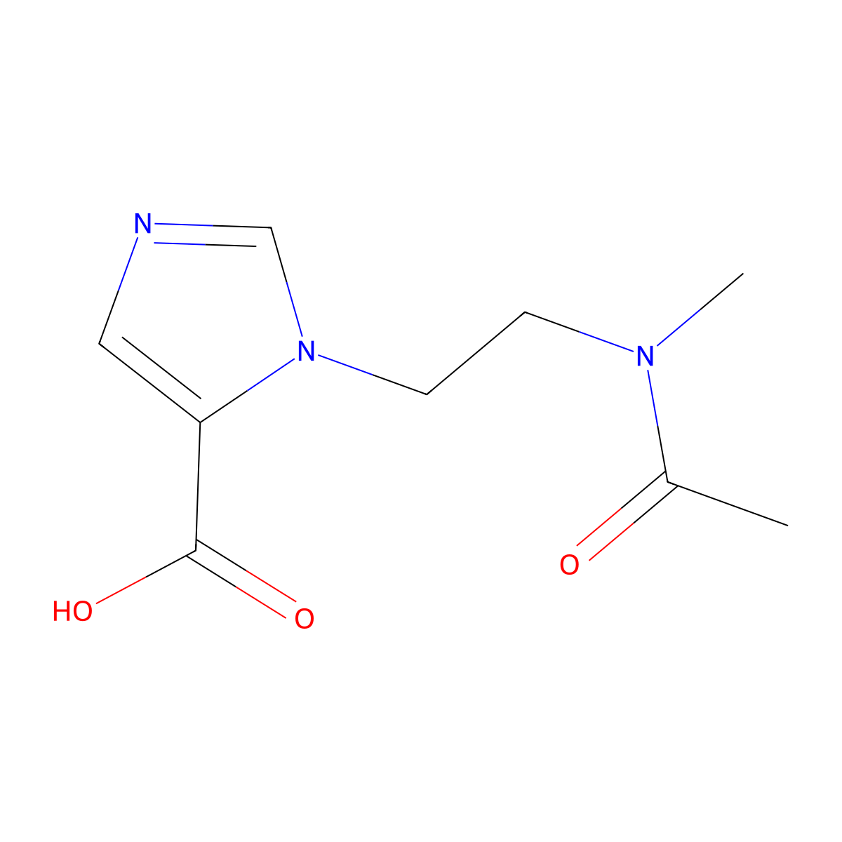 1-[2-(N-methylacetamido)ethyl]-1H-imidazole-5-carboxylic acid molecular structure, CAS 2680765-04-0