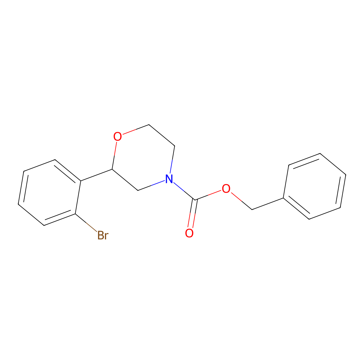 Benzyl 2-(2-bromophenyl)morpholine-4-carboxylate molecular structure, CAS 2680765-16-4
