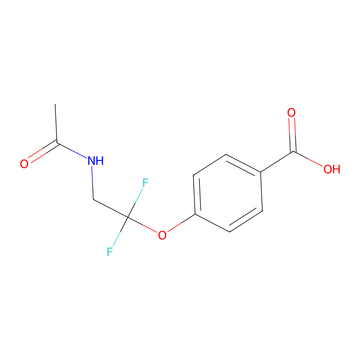 4-(2-Acetamido-1,1-difluoroethoxy)benzoic acid molecular structure, CAS 2680765-18-6