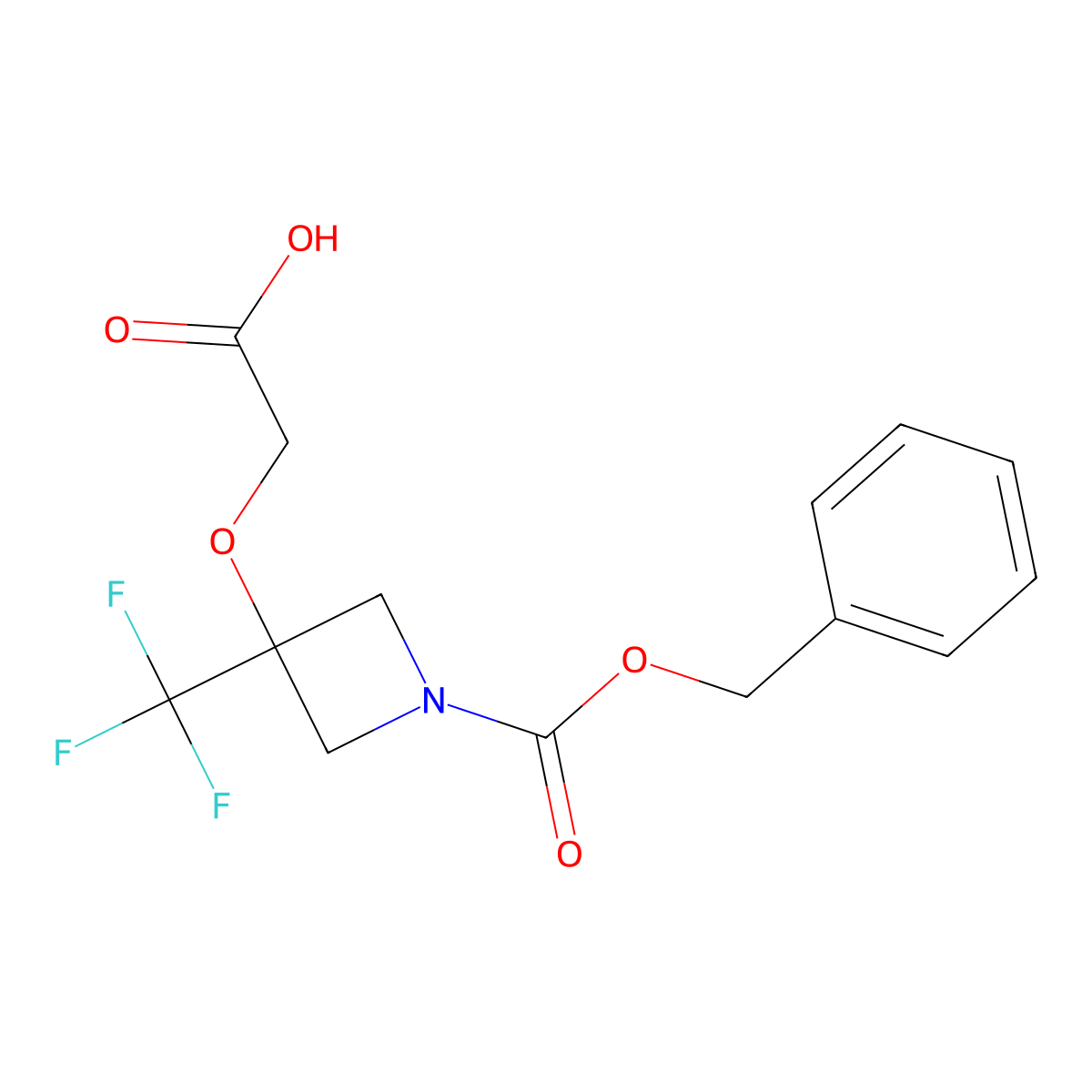 2-({1-[(Benzyloxy)carbonyl]-3-(trifluoromethyl)azetidin-3-yl}oxy)acetic acid molecular structure, CAS 2680765-19-7