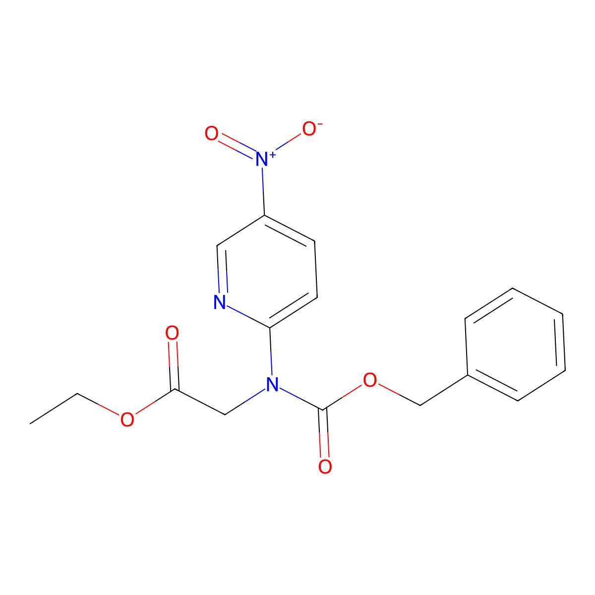 Ethyl 2-{[(benzyloxy)carbonyl](5-nitropyridin-2-yl)amino}acetate molecular structure, CAS 2680765-22-2