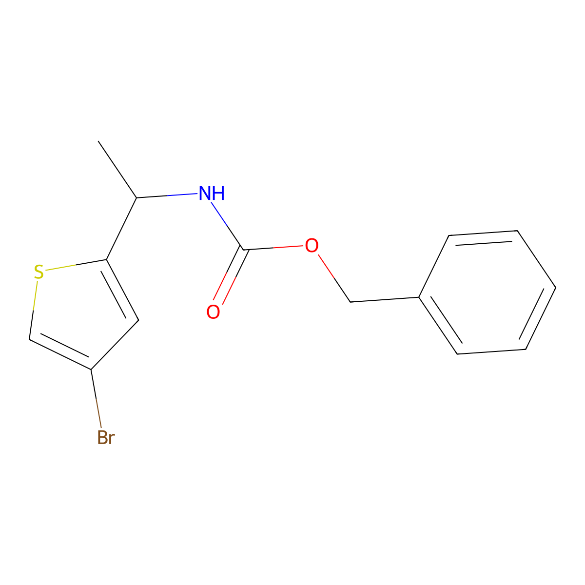 benzyl N-[1-(4-bromothiophen-2-yl)ethyl]carbamate molecular structure, CAS 2680765-24-4