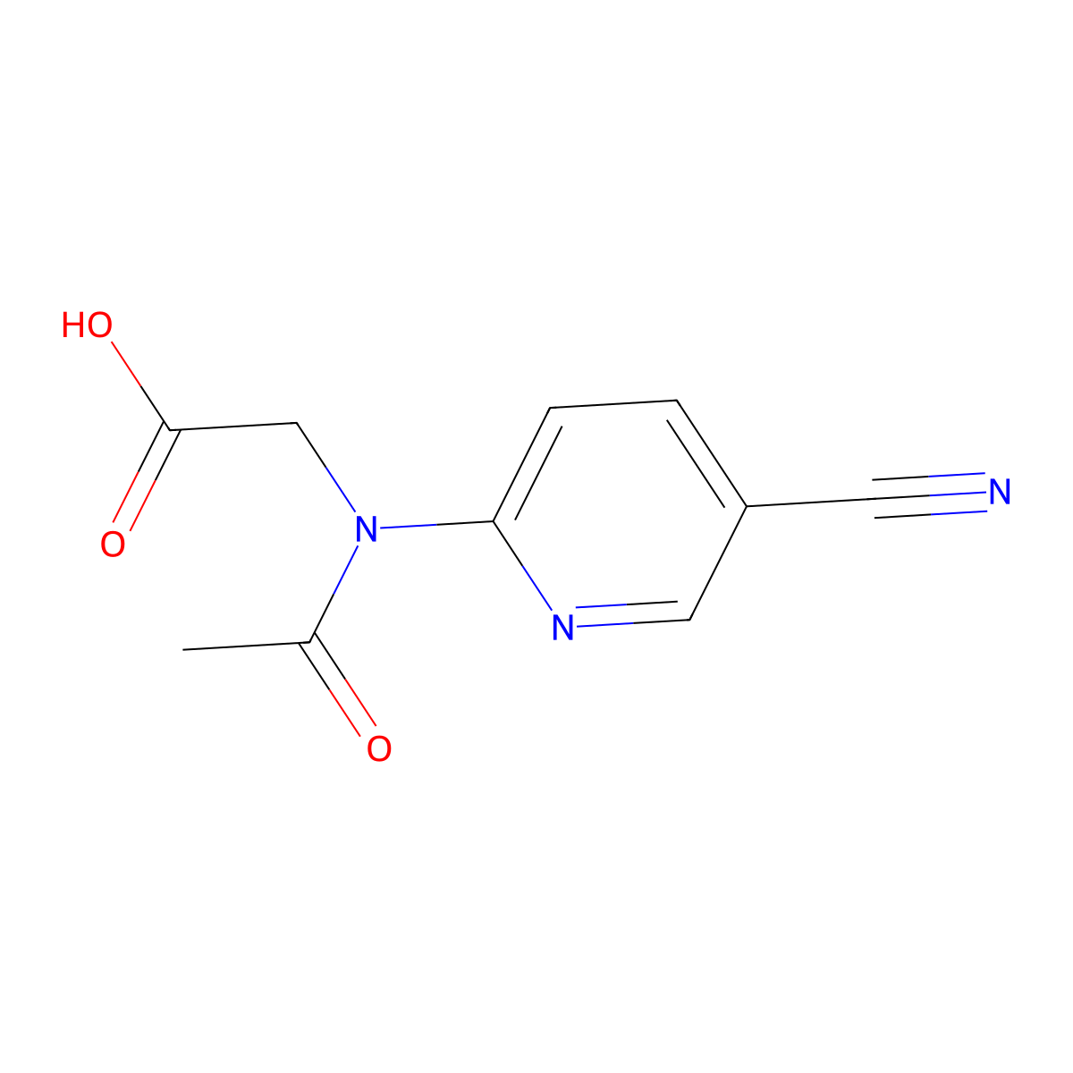 2-[N-(5-cyanopyridin-2-yl)acetamido]acetic acid molecular structure, CAS 2680765-29-9