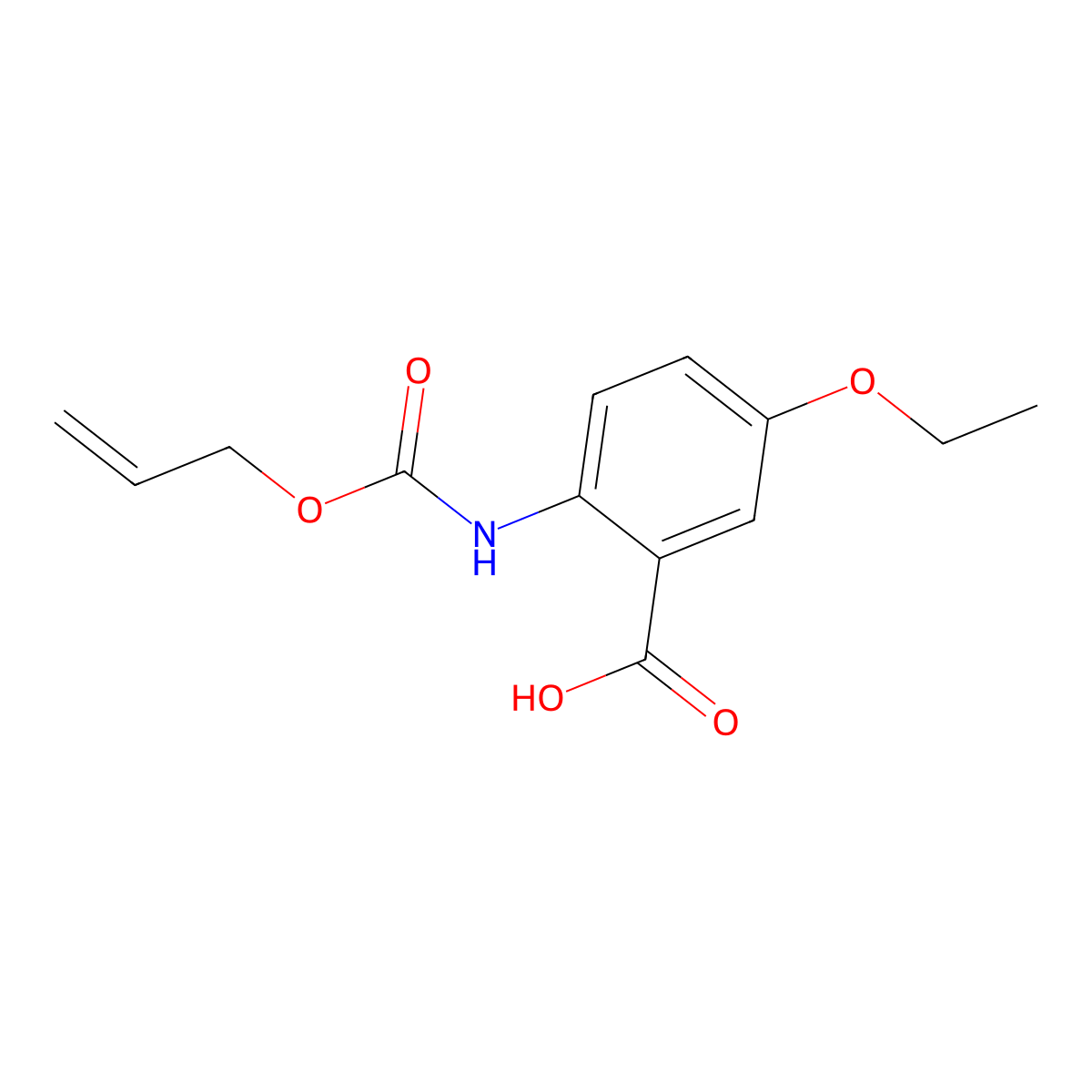 5-Ethoxy-2-{[(prop-2-en-1-yloxy)carbonyl]amino}benzoic acid molecular structure, CAS 2680765-31-3