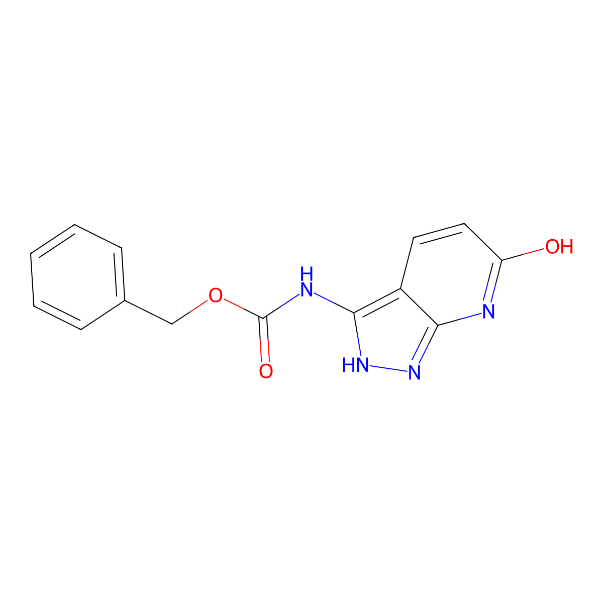 benzyl N-{6-hydroxy-2H-pyrazolo[3,4-b]pyridin-3-yl}carbamate molecular structure, CAS 2680765-36-8