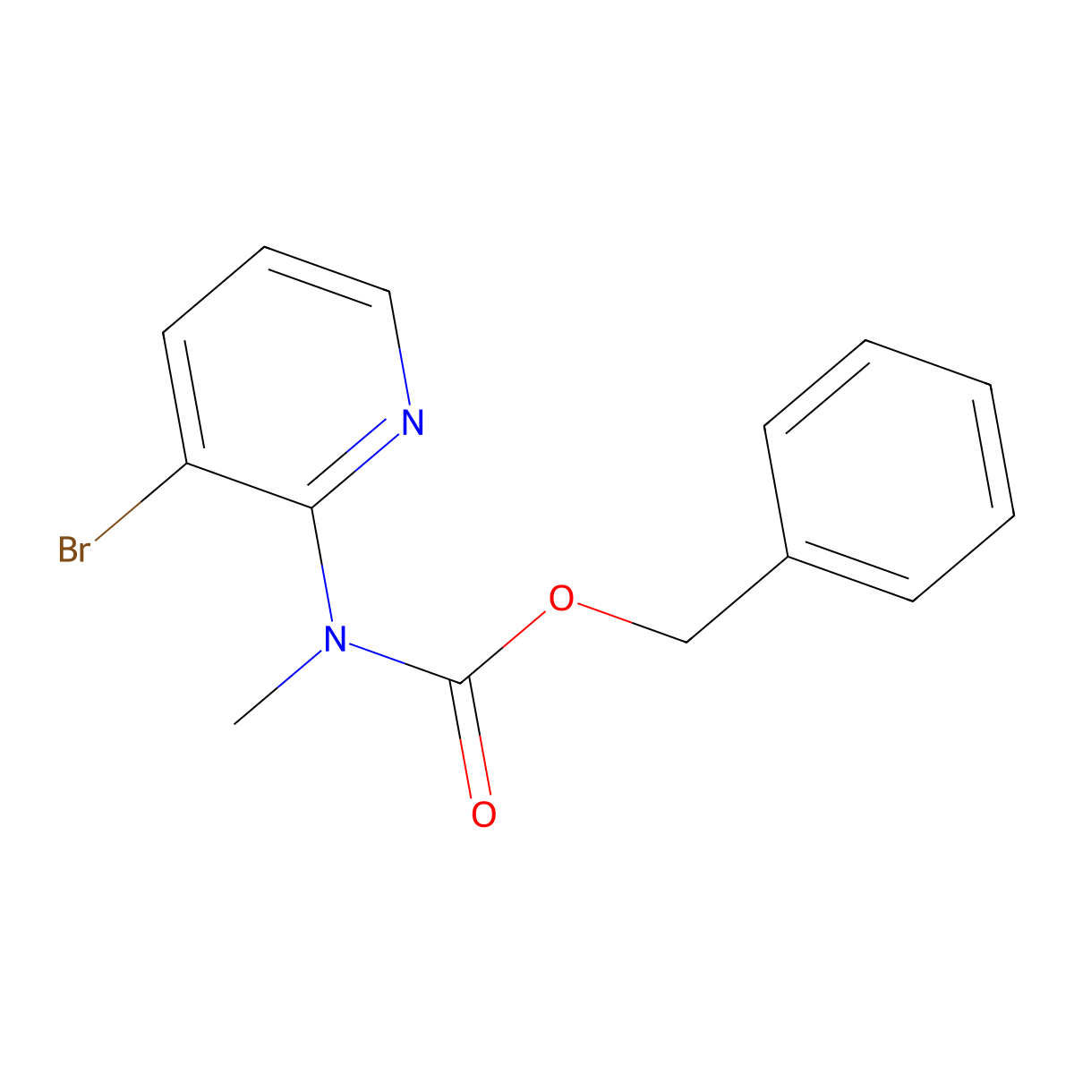 benzyl N-(3-bromopyridin-2-yl)-N-methylcarbamate molecular structure, CAS 2680765-43-7