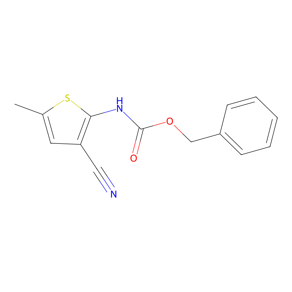 benzyl N-(3-cyano-5-methylthiophen-2-yl)carbamate molecular structure, CAS 2680765-45-9