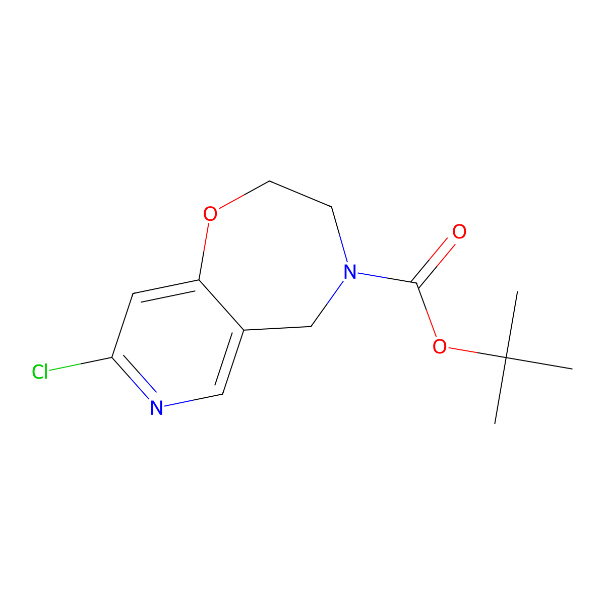 tert-butyl 8-chloro-2H,3H,4H,5H-pyrido[3,4-f][1,4]oxazepine-4-carboxylate molecular structure, CAS 2680765-50-6