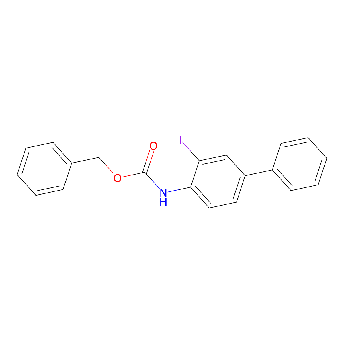 benzyl N-{3-iodo-[1,1'-biphenyl]-4-yl}carbamate molecular structure, CAS 2680765-59-5
